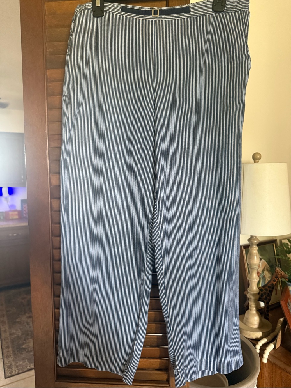 Alfred Dunner railroad stripe cropped pants vintage EUC 14P